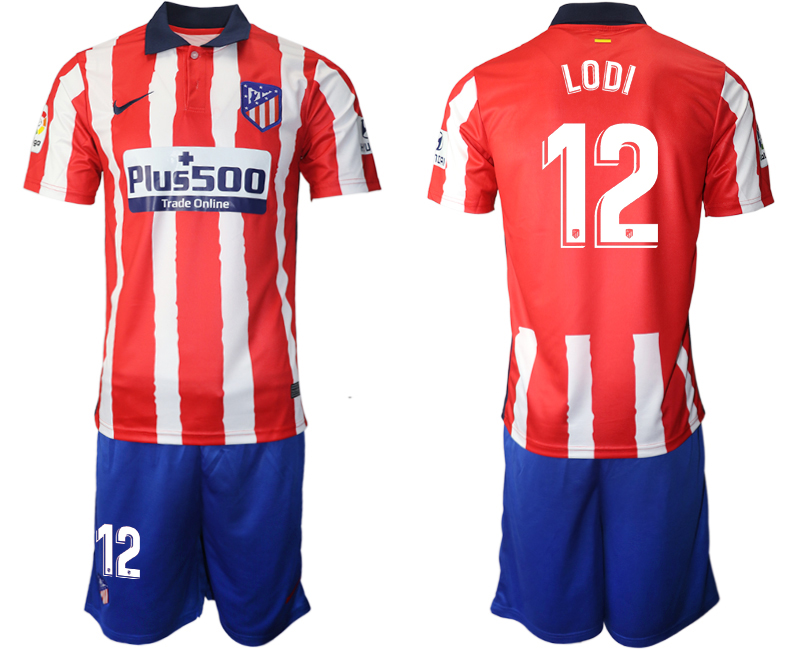Men 2020-2021 club Atletico Madrid home #12 red Soccer Jerseys